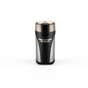 Black Gold Stainless Steel Electric Coffee Grinder Portable Bean Mill for Home Kitchen Use