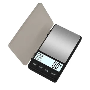 Black Mini Digital Coffee Scale 0.1G LED Electronic Weighting Kitchen Scale with Timer
