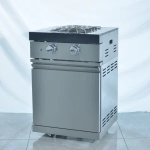 Black SS304 Burner Unit Freestanding 6 Burner BBQ Infrared Rear Side Burners Durable Adjustable Height Button Control