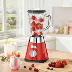 Blender with Powerful Motor Glass Container Low Noise Smoothies Maker for Household Use