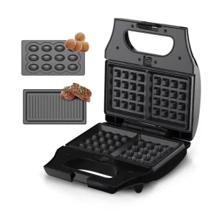 Breakfast 3 in 1 Electric Panini Press Sandwich Maker Biscuit Making Nut Maker Bubble Waffle Maker