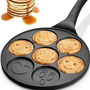 Breakfast Cooker Flat Bottom 7 in 1 Frying Pan Fired Egg Pot Hamburger Maker Aluminium Egg Pan 7 Holes Baking Pan