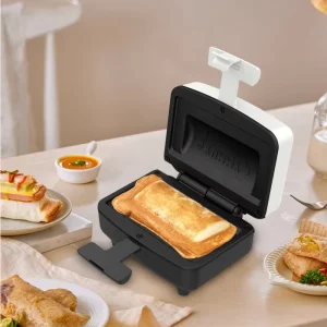 Breakfast Maker Machine Square Shape Bread Sandwich Maker Automated Home Baking Electric Portable with LED Indicator