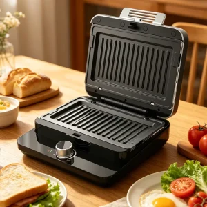 Breakfast Station Waffle Maker Non Stick Plates for Waffles Sandwiches and Grilled Food