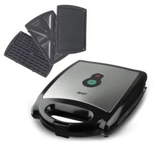 Breakfast Toaster Big Plates Stainless Steel 4 Slices Waffle Maker Panini Grill 3 in 1 Sandwich Maker