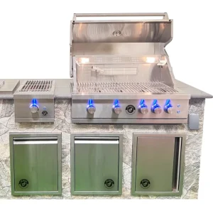 Build in Gas Grill Outdoor BBQ Grill with LED and Rotisserie