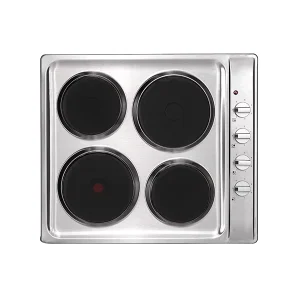 Built In 4 Burner Electric Hot Plate Adjustable Temperature Control Stainless Steel Surface 5500W Power for Family Hotel Use