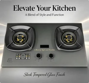 Built-in 2 Burner Gas Hob Nano Non-Stick Oil Panel Full Copper Burner Timer Flameout Safety Household Gas Cooktop Stove