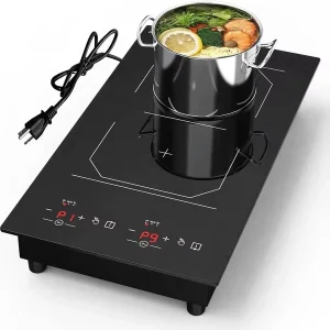 Built in 2 Zones Induction Cooker Touch Control Household Electric Stove Multi Power Hot Pot Induction Hob Factory Direct