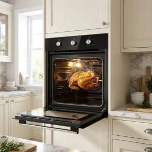 Built in Gas Oven with Electric Grill 71L Large Capacity Rotisserie Function Stainless Steel Finish Single Cooker