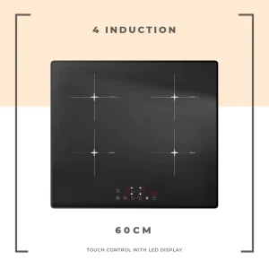 Built in Kitchen Appliances Kitchen Stove Electric Induction Hob 4 Burner 60cm Black Ceramic Glass