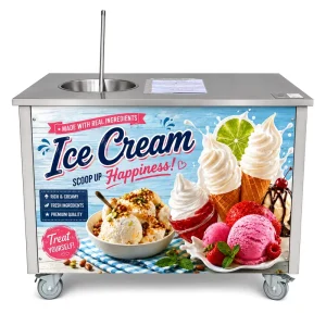 CE Approved Commercial Turkish Ice Cream Machine Stainless Steel Dondurma Maker with Free Spatula