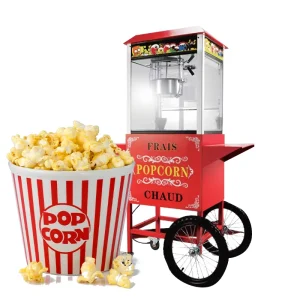 CE Approved Industrial Popcorn Maker Mobile Electric Commercial Popcorn Vending Machine Cart 1400W Easy