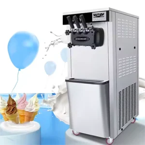 CE Certificate 20L 3 Flavor Automatic Commercial Ice Cream Maker Stainless Steel Soft Serve Tabletop for Flour Mill Use