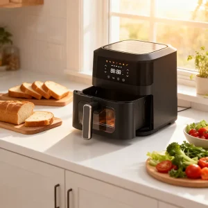 CE Certified 4.5L Automatic Touchscreen Air Fryer Multifunction Oven Oil Free Deep Fryer Timer Temperature Control Customized