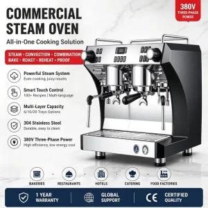 CE Certified Commercial Semi Automatic Espresso Machine 2 Group Dual Boiler 9 Bar 4200W Professional Coffee Maker 6 Coffee
