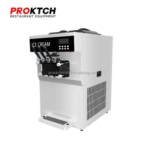 CE Certified Desktop Commercial Soft Ice Cream Maker 2+1 Flavors Yogurt and Milk Ingredients New Condition
