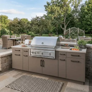 CE Certified Stainless Steel Outdoor Kitchen Cabinet Customized Fireproof Outdoor Kitchen with Cupboard