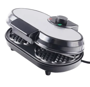 CE GS RoHS LFBG ETL Stainless Steel Round Double Cake Maker Dual Waffle Maker