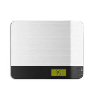 CE ROHS Certified 15KG Stainless Steel Smart Digital Kitchen Scale Battery Operated Yellow Backlight LCD
