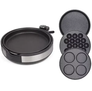CE RoHS LFGB ETL Multi Adjustable Omelet Tokoyaki Roti Grill Griddle 3 in 1 Detachable Crepe Maker with Spreader