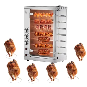 CHUANGYU Large Capacity Commercial Gas BBQ Grill Stainless Steel Rotary Rotisserie Oven with Timer Function for Restaurant Use