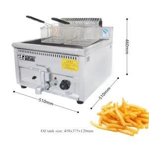 CHUANGYU Professional Commercial Electric Fryer 12/15/17/22/24/28/30L Fryer Chicken Chips Deep Fryer Tank Stainless Steel