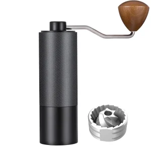 CNC 420 Stainless Steel Burr Manual Coffee Grinder Portable Aluminum Hand Coffee Mill with Adjustable Settings For Espresso