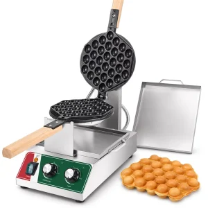 COOKAID Commercial Hong Kong Style Stainless Steel Electric Egg Waffle Maker Easy Operation Timer Adjustable Thermostat