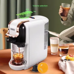 Cafelffe Capsule Espresso Coffee Machine with Milk Frother Automatic Single Serve Coffee Brewer for Home and Office Use