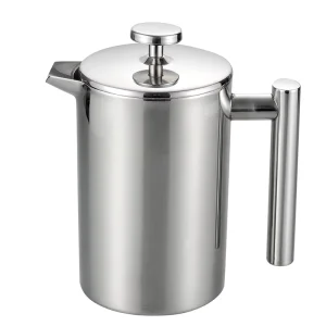Camping French Press Coffee Maker Travel Coffee Pot Portable French Press Double Walled Insulated Stainless Steel French Press