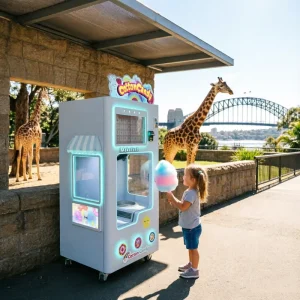 Candy Floss Vending Machine for Amusement Park Automatic Cotton Candy Maker