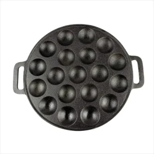 Cast Iron Takoyaki Pan 19 Hole Octopus Ball Maker Aebleskiver Fish Ball Grill Pan Non Stick Even Heat Heat Tool
