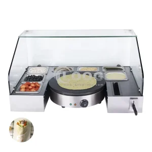 Catering Equipment Pancake Making Machine Stainless Steel Electric Crepe Maker With Serving Station