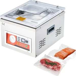 Chamber Vacuum Sealer 250W 260mm Sealing Length for Wet Foods Meats Marinades Compact Design 25kg Home & Commercial Use