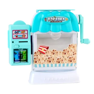 Children Simulation Plastic Mini Popcorn Maker Vending Machine Toys Battery Operated Popcorn Machine Toys