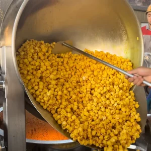 China Large Industrial Commercial Automatic Professional Caramel Electric Pop Corn Production Line Gas Popcorn Making Machine