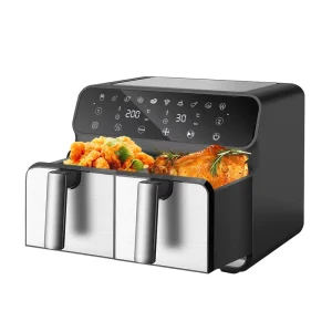 China Manufacture Price Custom Logo Smart Ovens Electric Hot Air Fryer with Dual Double Digital Display