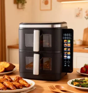 Chinese Factory Electric Fast Cooking Multifunctional Square Oil free 11L Air Fryer Oven for Household Use