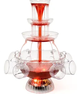 Chocolate Fountain Electric 3 Tiers Party Cocktail Wine Drinking Fountain with 5 Cups