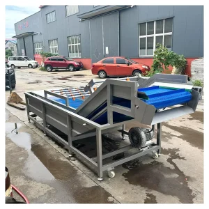 Circulating Water Cabbage Cucumber Spinach Sorting Cutting Washing Drying Processing Line Washer Conveyor