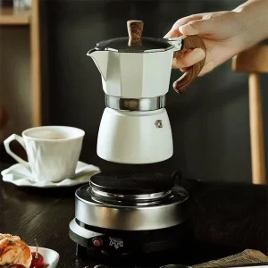 Classic Italian Aluminum Alloy Espresso and Coffee Maker Stovetop Moka Pot 1-3 Cups