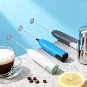 Classic Stainless Steel Coffee Milk Frother Portable Handheld Battery Operated Electric Whisk Drink Mixer Stand Eco Friendly