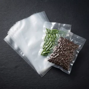 Clear Vacuum Packaging Sealer Bags with 3 Side Seal Food Grade Heat Seal for Food Preservation Meat Vegetable Storage