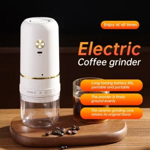 Coffee Beans Grinder for Travel Portable ABS Shell Ceramic Burr Adjustable Eco friendly 1500mAh Electric Coffee Grinder