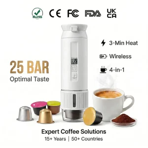 Coffee Design Machine Custom Logo Battery Portable Mini Espresso Coffee Maker Hotel Use Brand Promotion Corporate Gifts