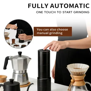 Coffee Grinder Manual and Electric 2 in 1 Stainless Steel Burr Coffee Bean Grinder for Home Barista Specialty Coffee