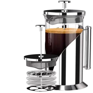 Coffee Large French Press Maker 4 Level Filtration System French Coffee Press Maker Perfect Forcoffee Shops Family Afternoon Tea