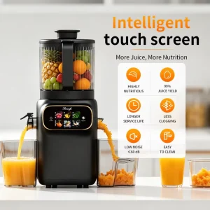 Cold Press Juicer 156mm Feed Chute Slow Masticating Juicer CE RoHS Certified Factory Direct for Home Kitchen Easy Wash