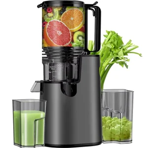 Cold Press Juicer Machines 5.4″ Wide Feed Chute Juice Extractor Professional Slow Masticating Whole Vegetables Fruits High Juice